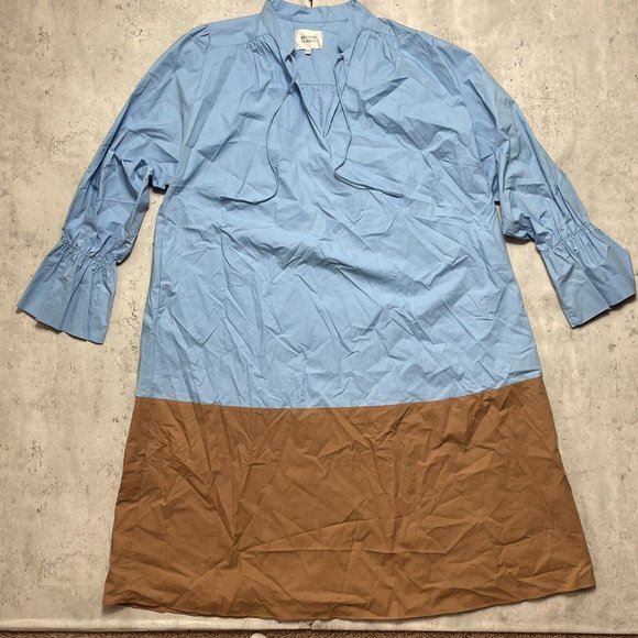 Second Female Poplin Long Sleeve Midi Dress Size M /38 Pockets Light 100% Cotton - Picture 1 of 11
